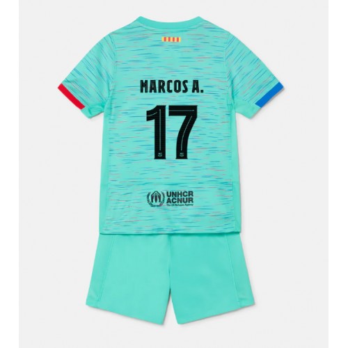 Fotbalové Dres Barcelona Marcos Alonso #17 Dětské Alternativní 2023-24 Krátký Rukáv (+ trenýrky)